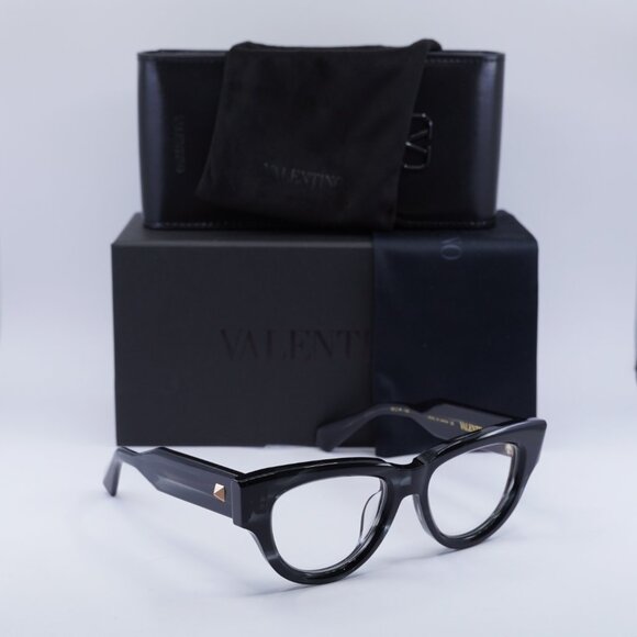Valentino V-ESSENTIAL - III VLX-125A Square Eyeglasses - Black Swirl 52mm - Picture 4 of 9